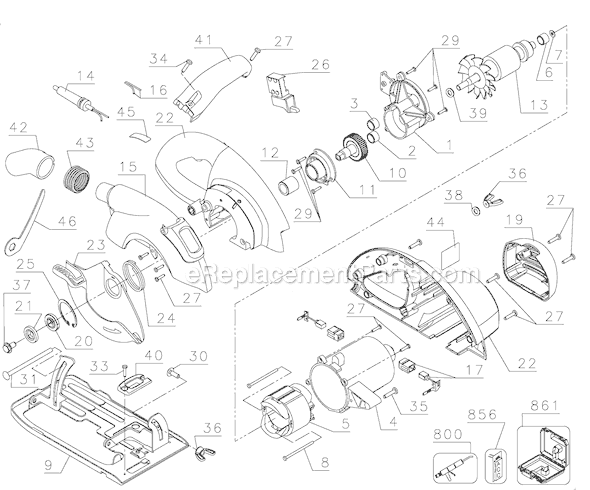 Page A Diagram and Parts List for TV510 Type 1 Black and Decker Circular Saw